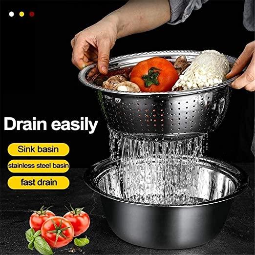 3 in 1 Stainless Steel Multifunctional Grater & Drain Wash