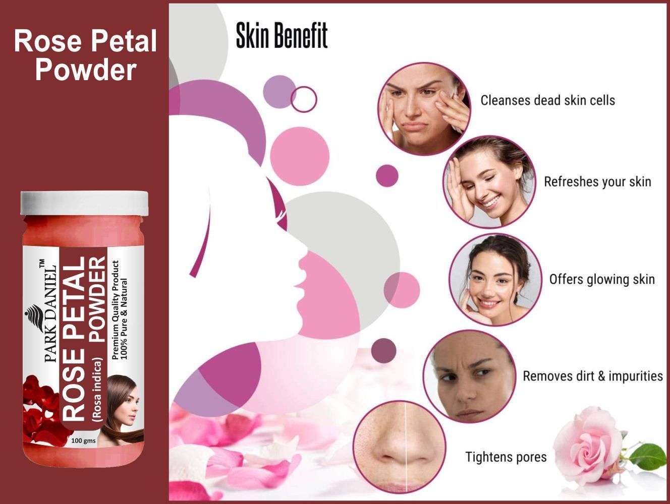 Rose Petal Powder (Skin Care) & Kalonji(Black Cumin) Powder (Skin Care) Pack of 2